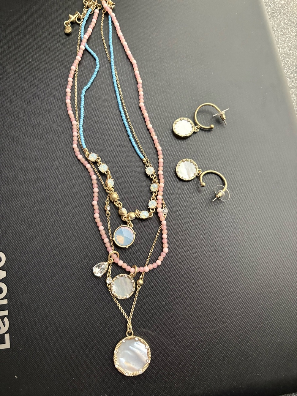 CAbi Layered Pendant Necklace DRESS UP & Earrings NWOT - Picture 3 of 3